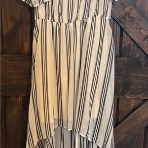Lily Rose Cream and Black Striped high low Dress